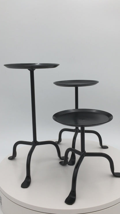 Black Wrought Iron Pillar Candle Stand - small, medium, & large - Amish made