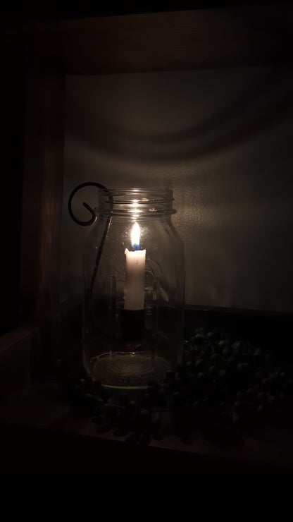 Mason Jar Insert Taper Candle Holder, Farmhouse Rustic Decor, Taper Candle, Wedding Table Centerpiece, Handcrafted by Amish.