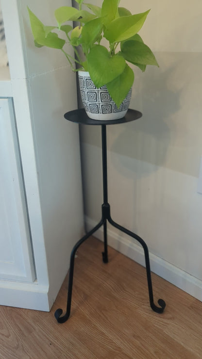 Amish Handmade Wrought Iron Pedestal Plant Stand - Indoor Decor, Garden Yard Art, Greenhouse Display, Candle or Planter Stand for Plant Moms