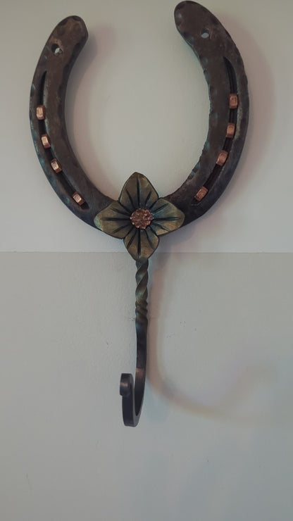 Amish Blacksmith Forged Horseshoe Hook - Wall Decoration Hooks