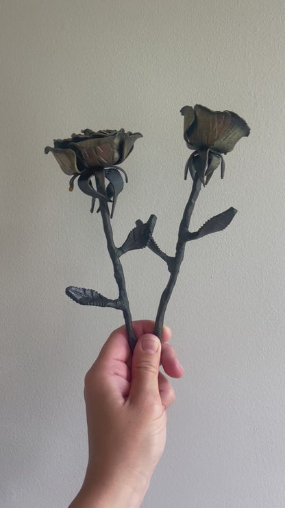 Amish Blacksmith Forged Rose - Small & Large Sizes - Artificial Flower