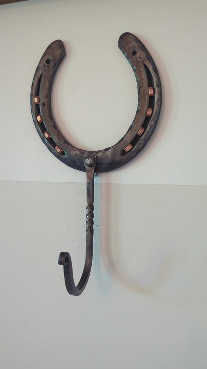 Amish Blacksmith Forged Horseshoe Hook - Wall Decoration Hooks