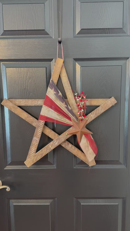 Handcrafted Amish Wooden Barn Star | Americana Patriotic Farmhouse Wall Decor