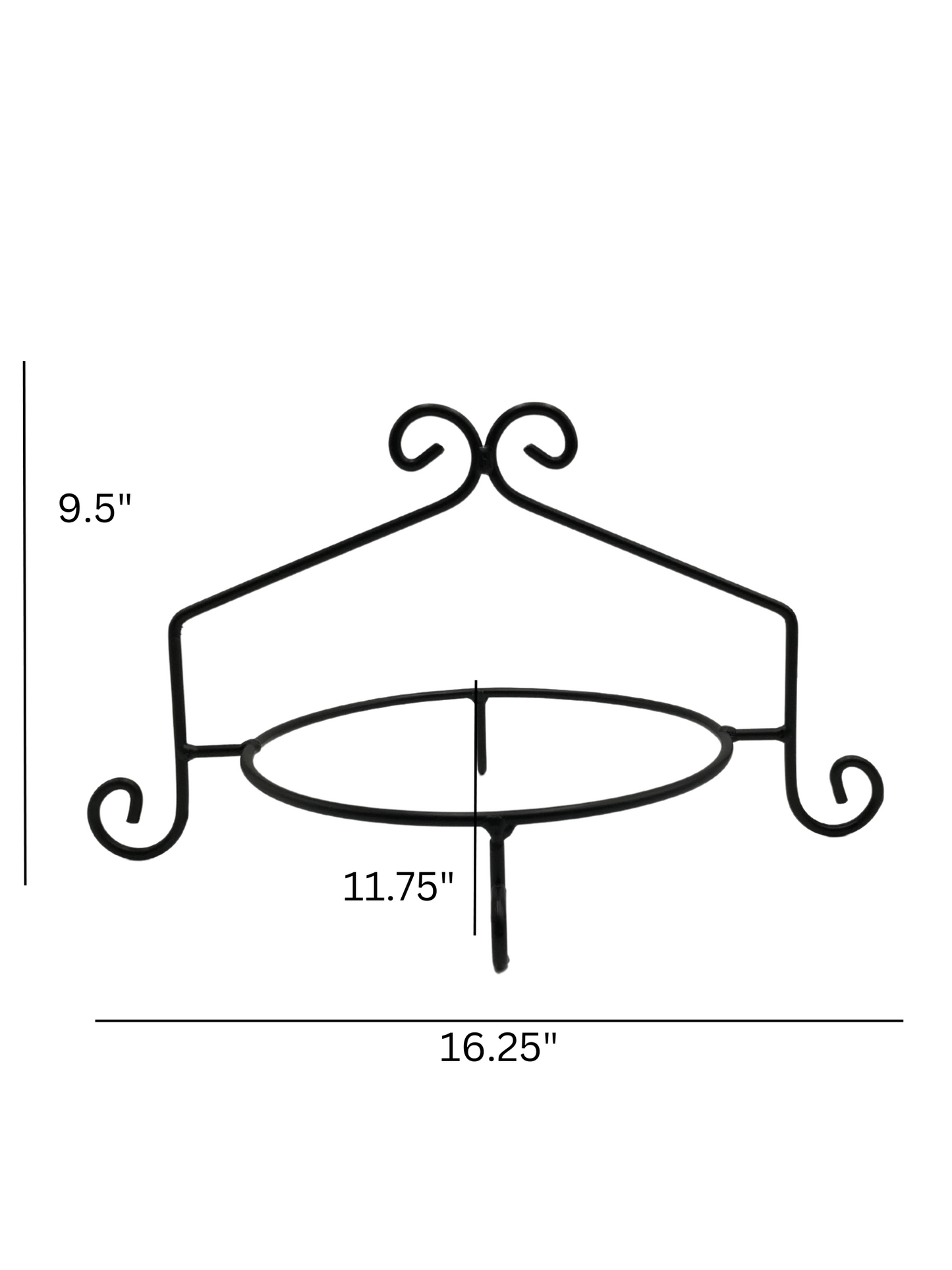 Black Wrought Iron Single Pie Plate holder stand - Holds standard 9" pie plate