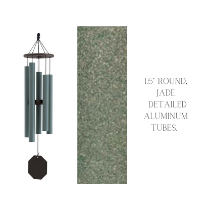 Wind Chimes, Jade Aluminum Tubes, Outdoor Decor, Amish Handcrafted, Ozark echoes series, Jade