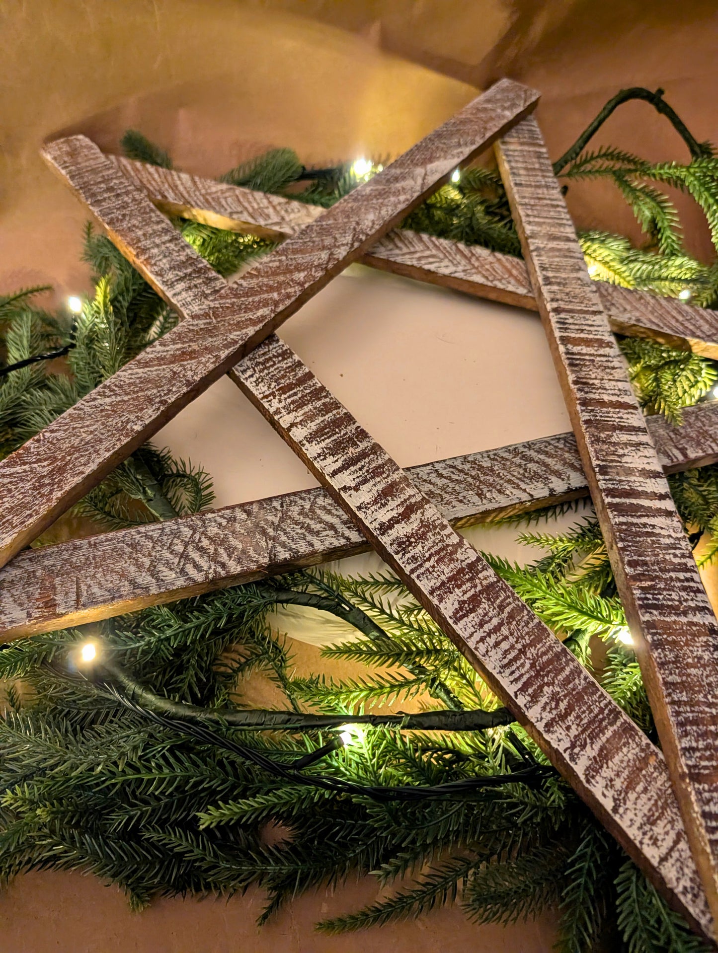 Rustic Wooden Star – Handmade Amish Christmas Decor, Wood lathe, 24 inch