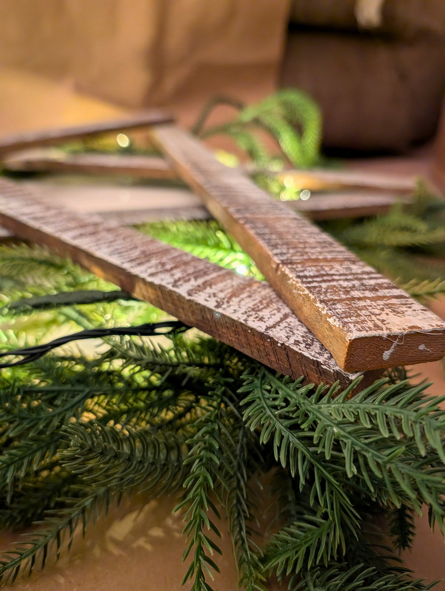 Rustic Wooden Star – Handmade Amish Christmas Decor, Wood lathe, 24 inch