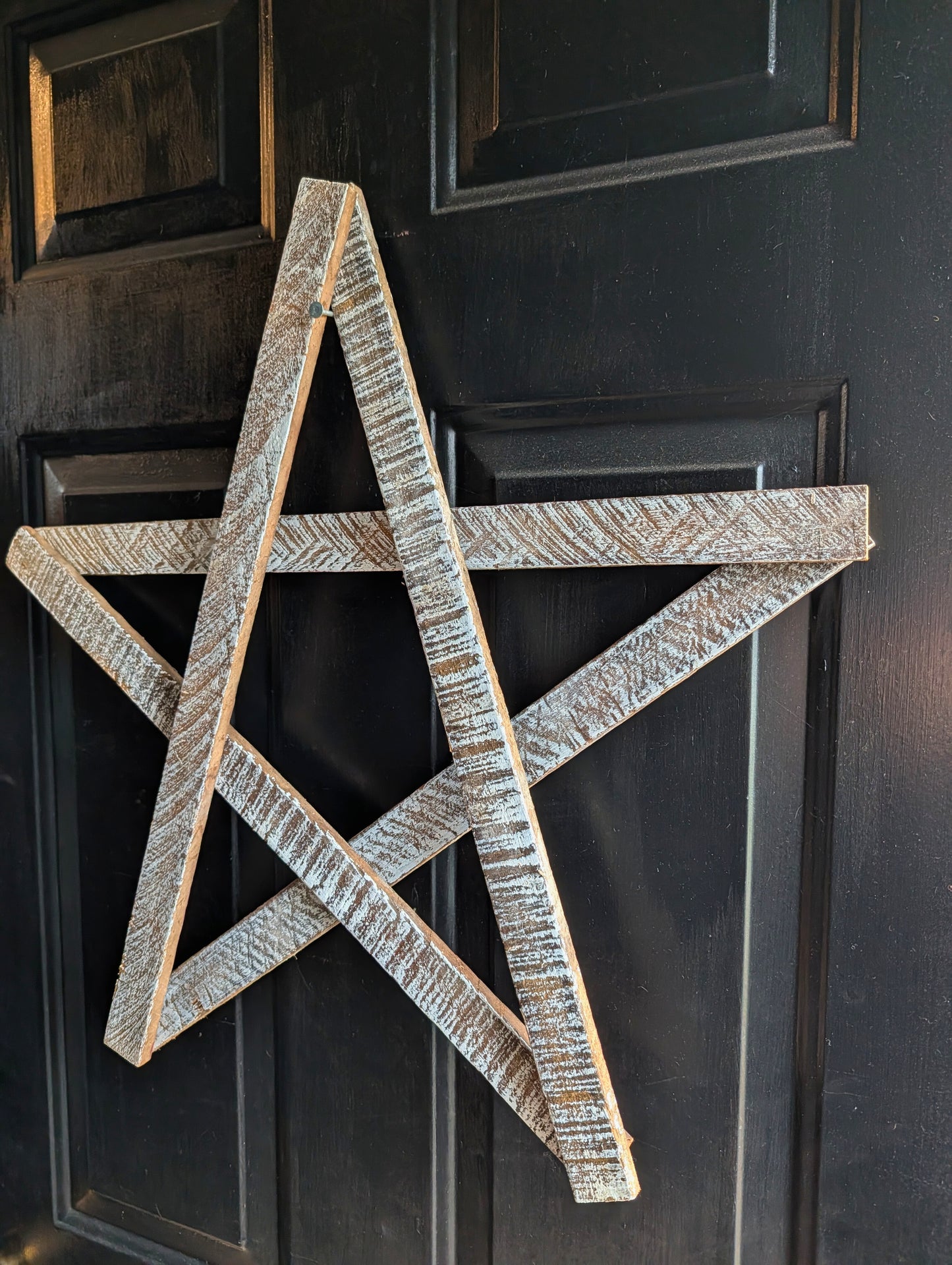 Rustic Wooden Star – Handmade Amish Christmas Decor, Wood lathe, 24 inch