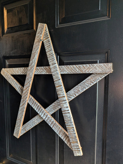 Rustic Wooden Star – Handmade Amish Christmas Decor, Wood lathe, 24 inch